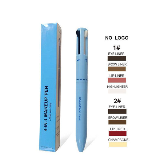 Four-in-one Cosmetic Brush Four-color Lip Liner Highlight Eyeliner Eyebrow Pencil - Mubimart