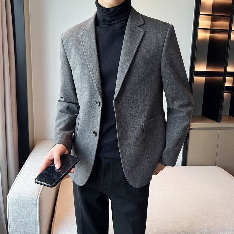 Lightly Mature Woolen Blazer Thick Woolen Coat Leisure Suit - Mubimart