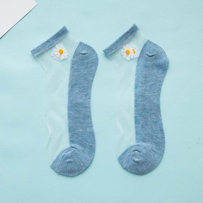 Women's Low-cut Liners Transparent Spun Glass Thin Socks - Mubimart