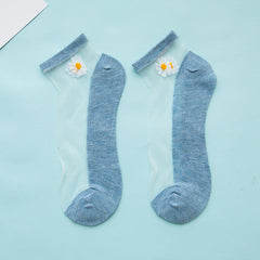 Women's Low-cut Liners Transparent Spun Glass Thin Socks - Mubimart -  