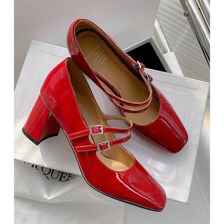 Sweet Girl Buckle Mary Jane Shoes - Mubimart