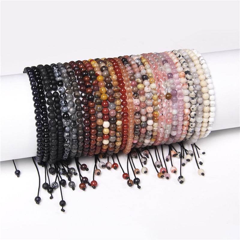Adjustable Natural Raw Gemstone Beading Bracelet - Mubimart