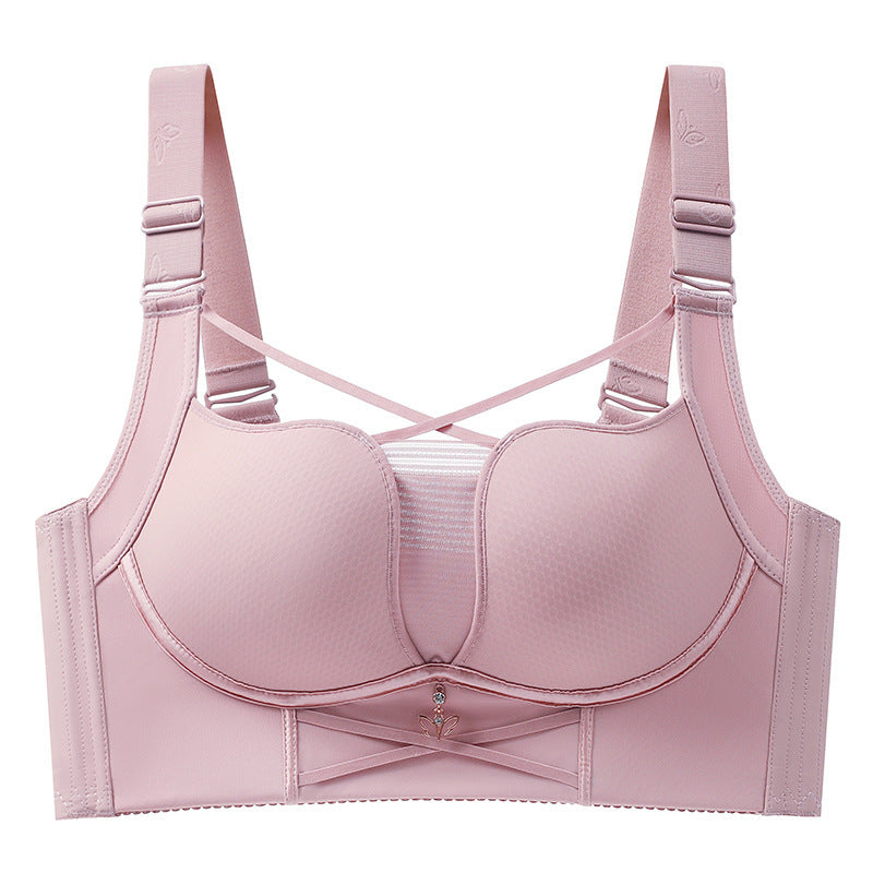 Women's Fashion Simple Cross Strap Wireless Bra - Mubimart -  