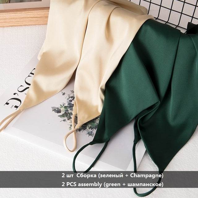 Summer Crop Top Women Camis Silk Satin Tank Top Women - Mubimart