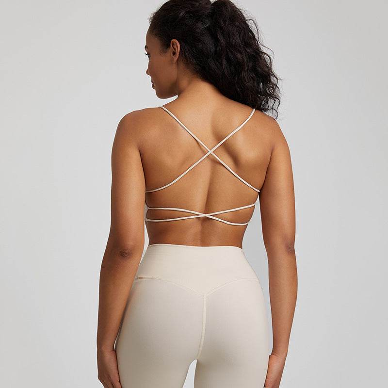 Candy Color Nude Feel Workout Bra Sports Quick-drying Workout Top - Mubimart