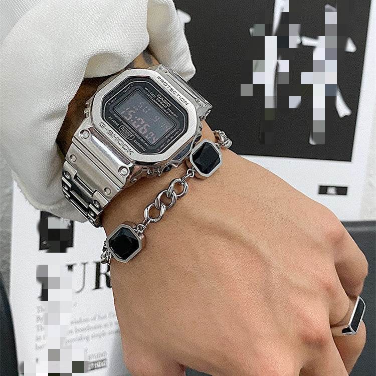 Bracelet Trendy And Cool Black Gemstone Splicing - Mubimart