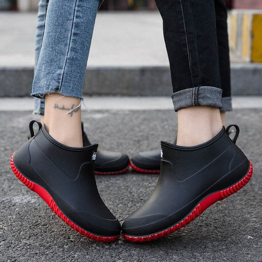 Men's Plus Fleece Warm Short Rain Boots - Mubimart