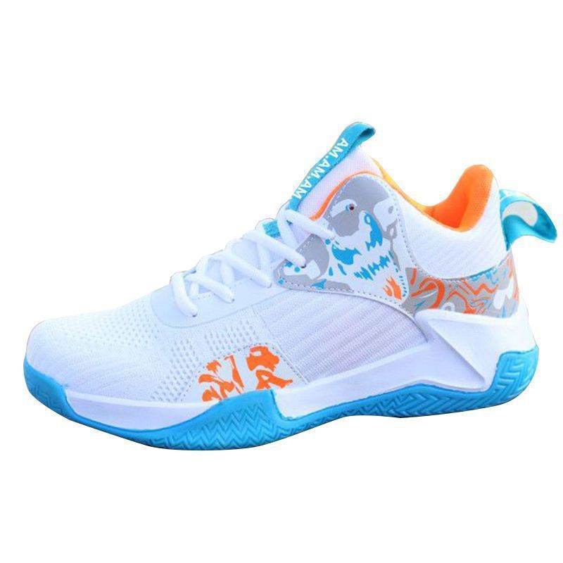 Basketball Men's Breathable Sneaker Outdoor Middle High Top Non-slip Shoes - Mubimart