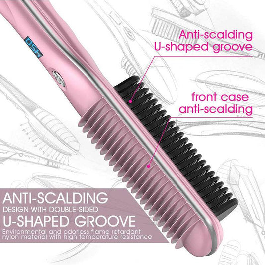 Hair Curler And Straightener Dual-use Straight Comb Electric Hair Straightener - Mubimart