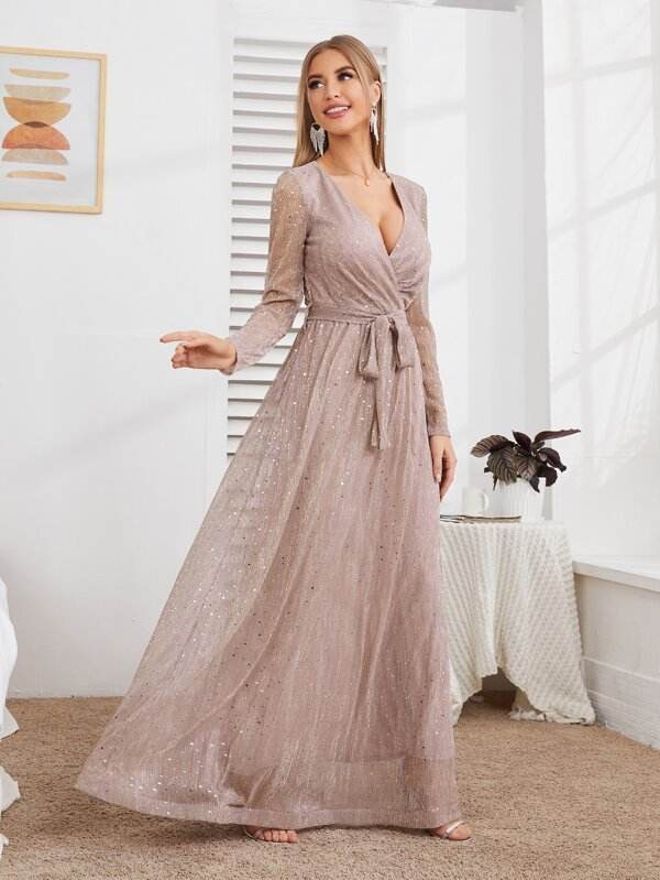 Lace Long Sleeve Prom Wedding Dress Backless - Mubimart