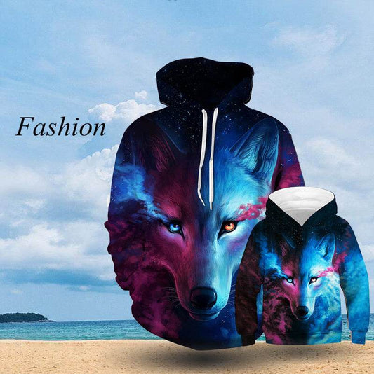 Wolf Printed Hoodies Men 3D Sweatshirt - Mubimart