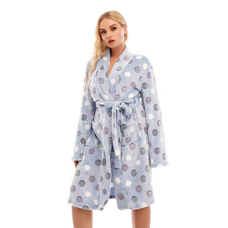 Warm Nightgown Thickened Double Sided Flannel Plus Size - Mubimart -  