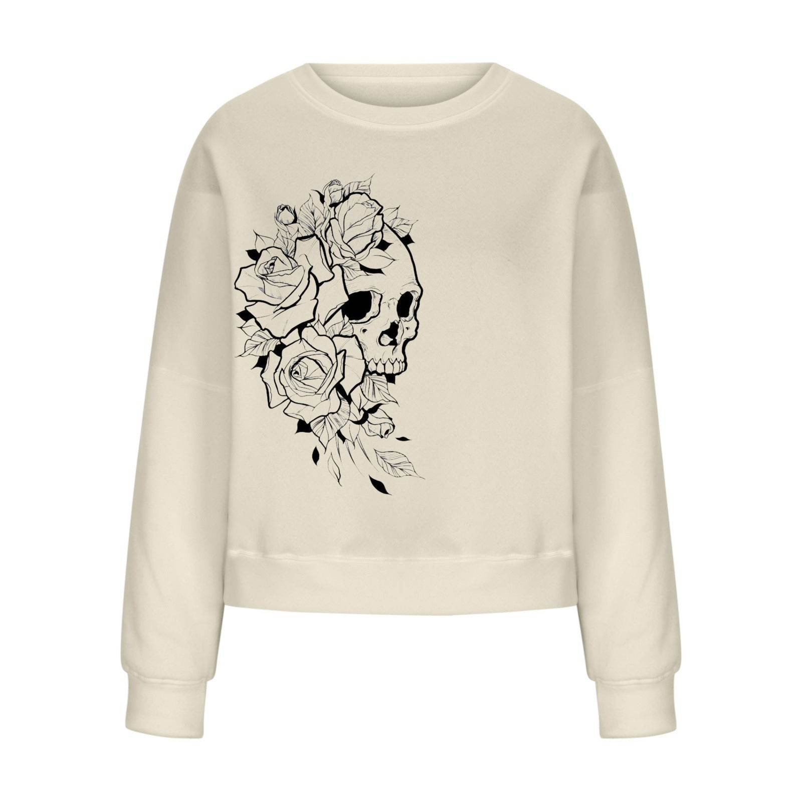 Women's Personality Print Fashion Sweatshirt Loose Plus Size - Mubimart