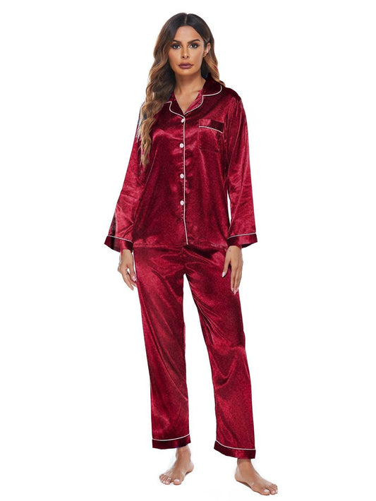 Pajamas Women's Long Sleeve Sleepwear Soft Button Loungewear Pjs Set Nightwear - Mubimart