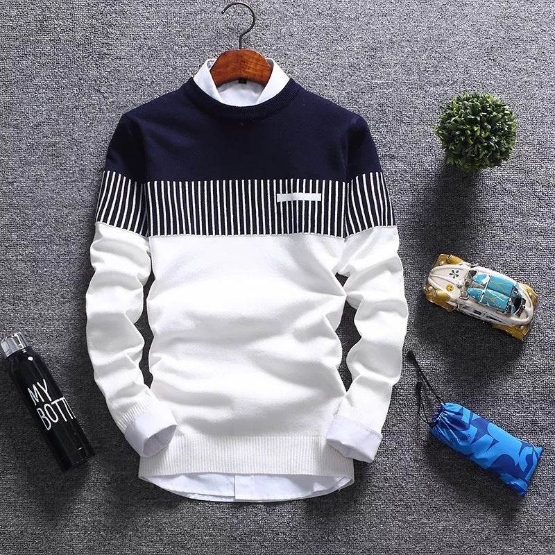 Men's Crew Neck Sweater Pullover Sweater - Mubimart