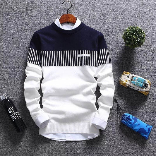 Men's Crew Neck Sweater Pullover Sweater - Mubimart