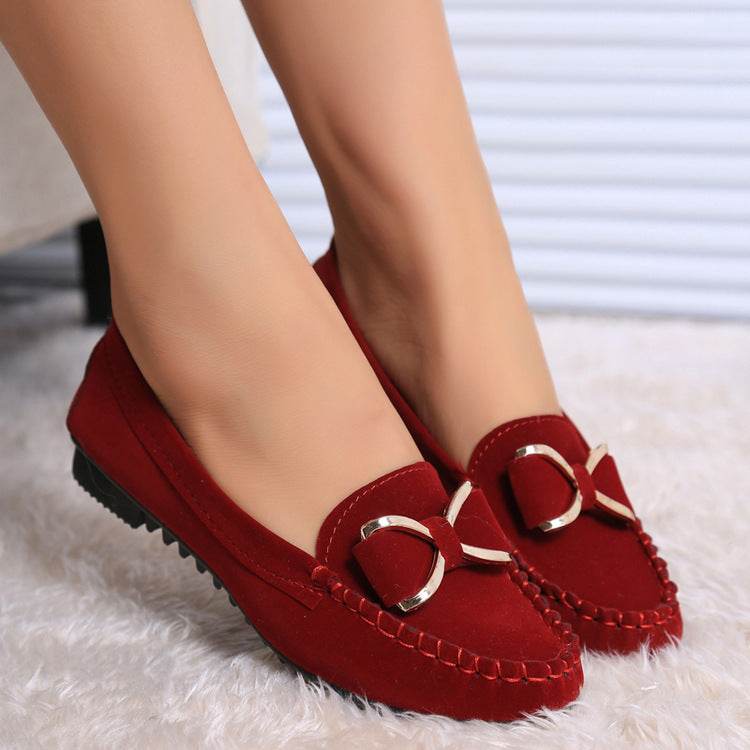 Fashion Bowknot Flats Shoes Women Casual Solid Loafers Cozy Shoes - Mubimart