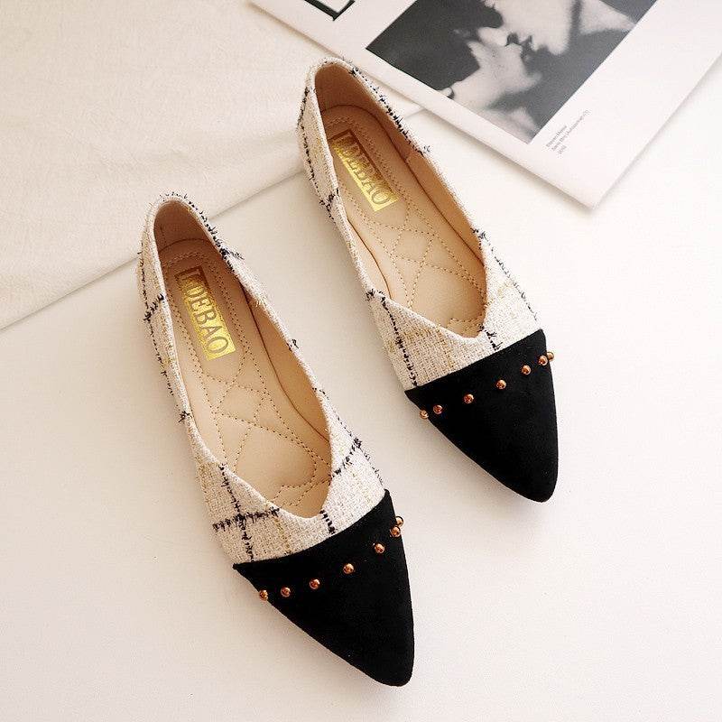 Women's All-match Pointed Toe Pumps Flat Shoes - Mubimart