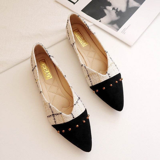 Women's All-match Pointed Toe Pumps Flat Shoes - Mubimart
