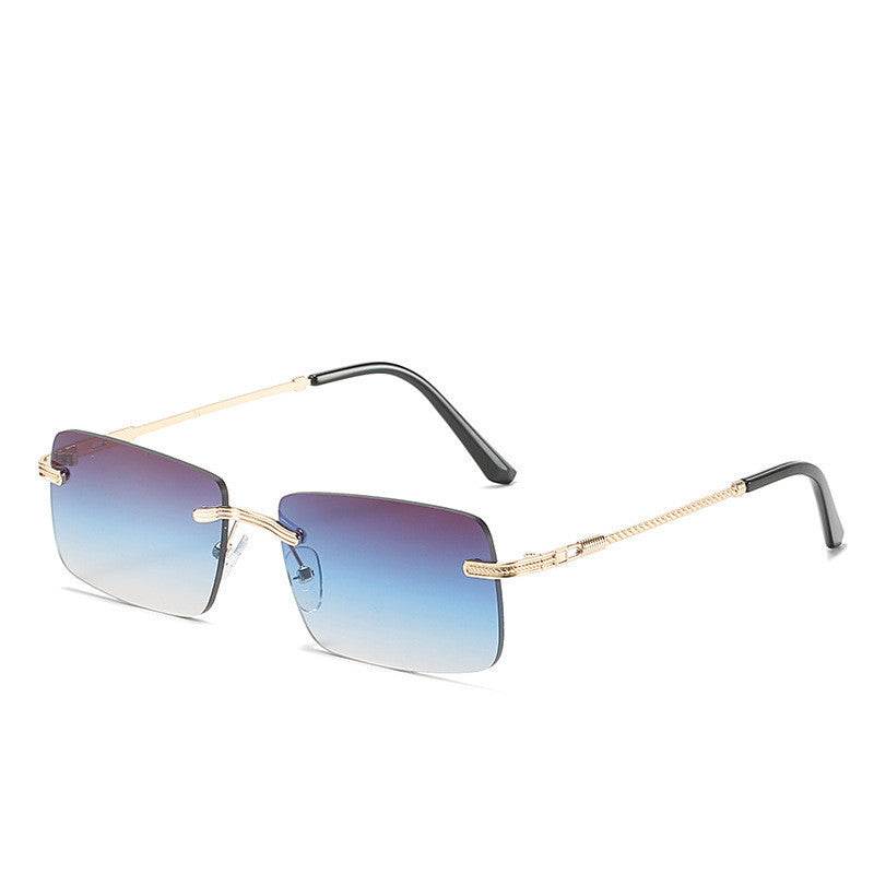 Frameless Square Fashion Sunglasses Men And Women Metal Sunglasses - Mubimart