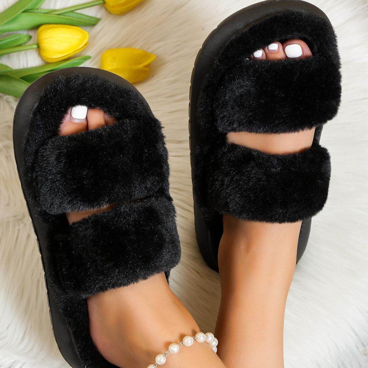 Thick Bottom Home Cotton Slippers Women - Mubimart