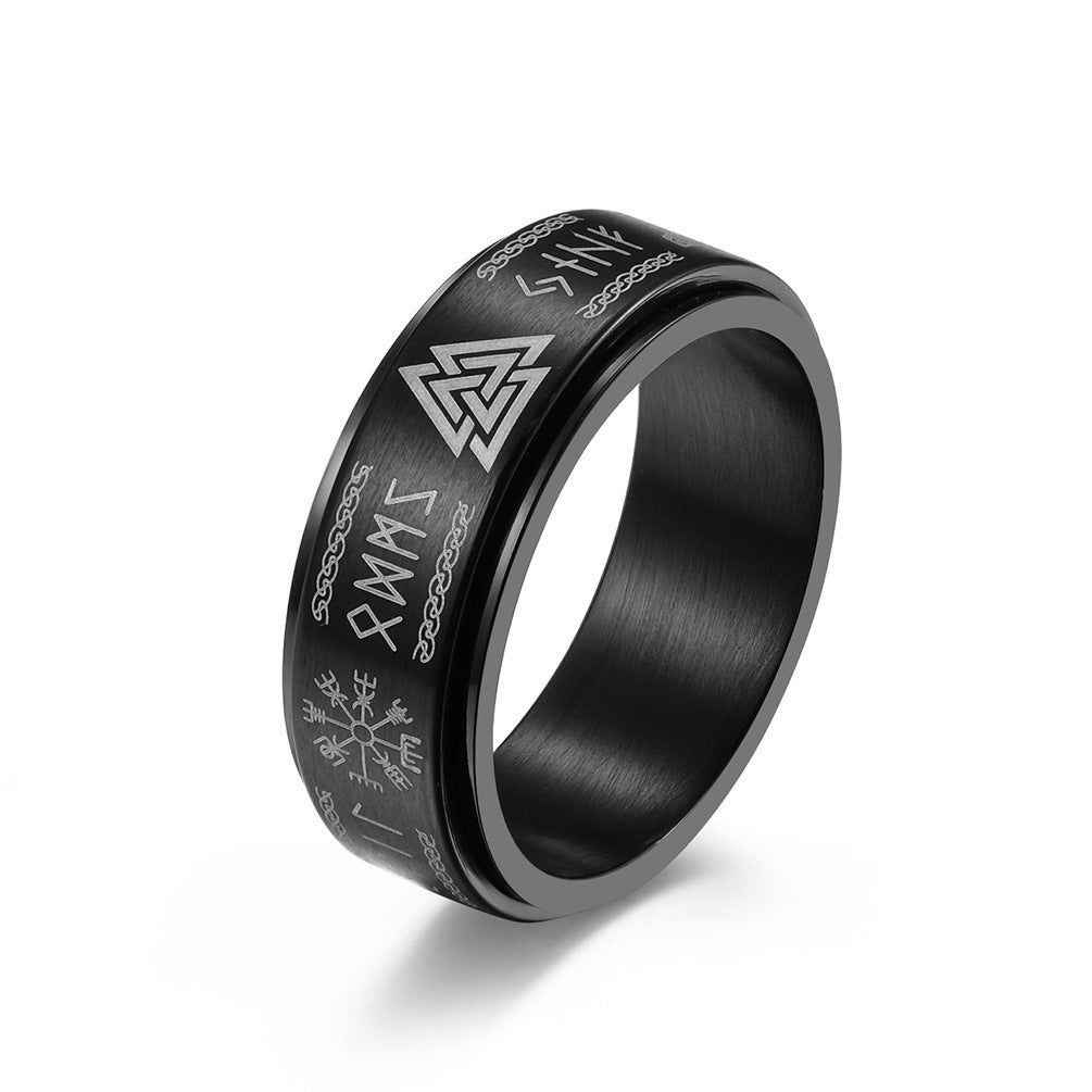 Draaibare titanium stalen ring voor mannen