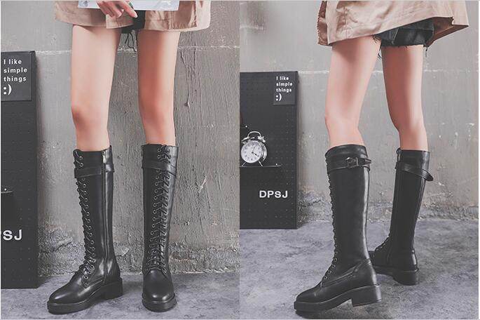 Women Long Boots High Boots Flat Boots Big Size - Mubimart