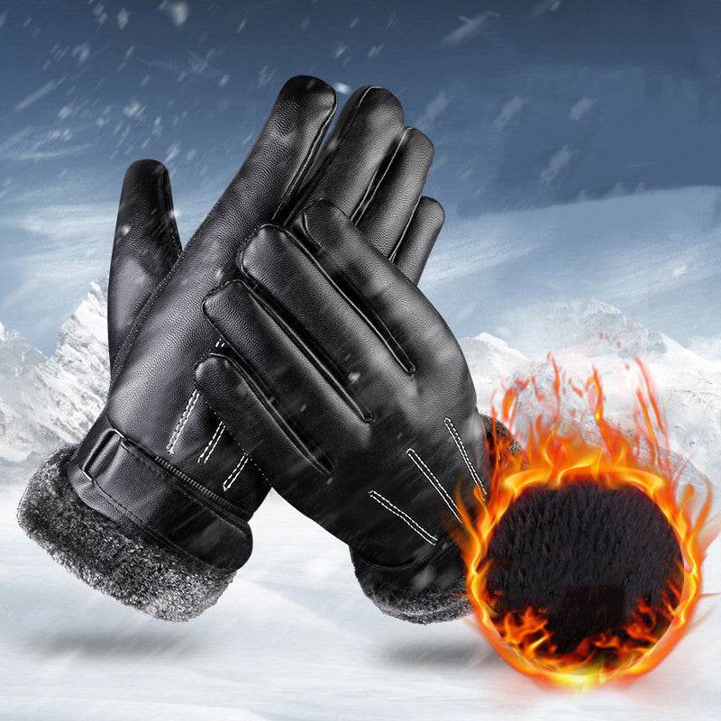New Men's Touch Screen Leather Gloves - Mubimart