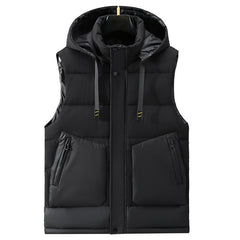 Fashion Trendy Men Cotton Vest Wholesale Winter Menswear New Disassembly Cap Men Cotton Waistcoat Outer Wear Vest Men