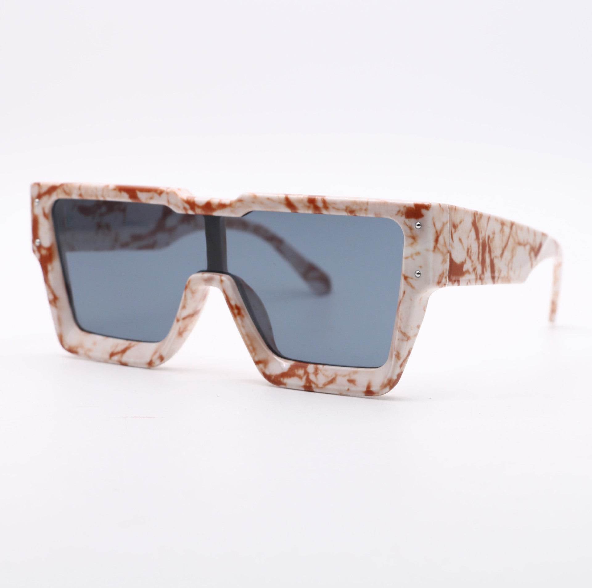 Oversized One Lens Square Sunglasses Fashion Men Women - Mubimart