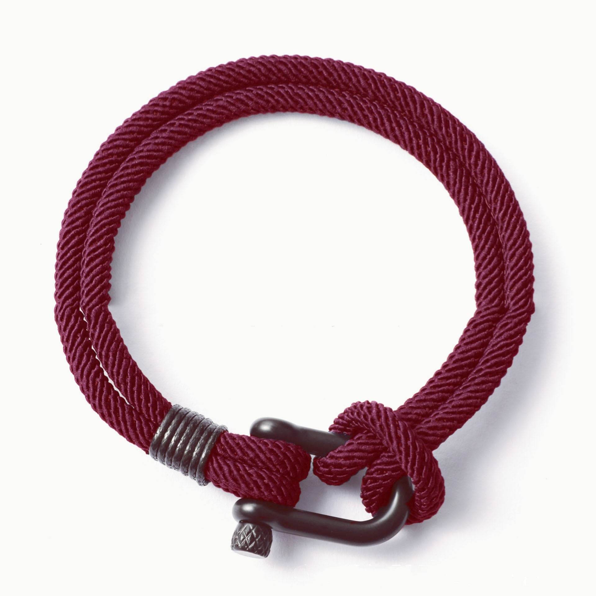 Mens Fashion Personality Horseshoe Buckle Woven Bracelet - Mubimart