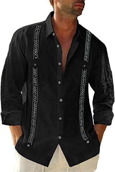 Men's Linen Shirt Abela Cuban Shirt - Mubimart