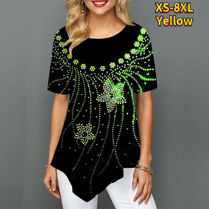 Printed Shirt Loose T-shirt Plus Size Shirt - Mubimart -  