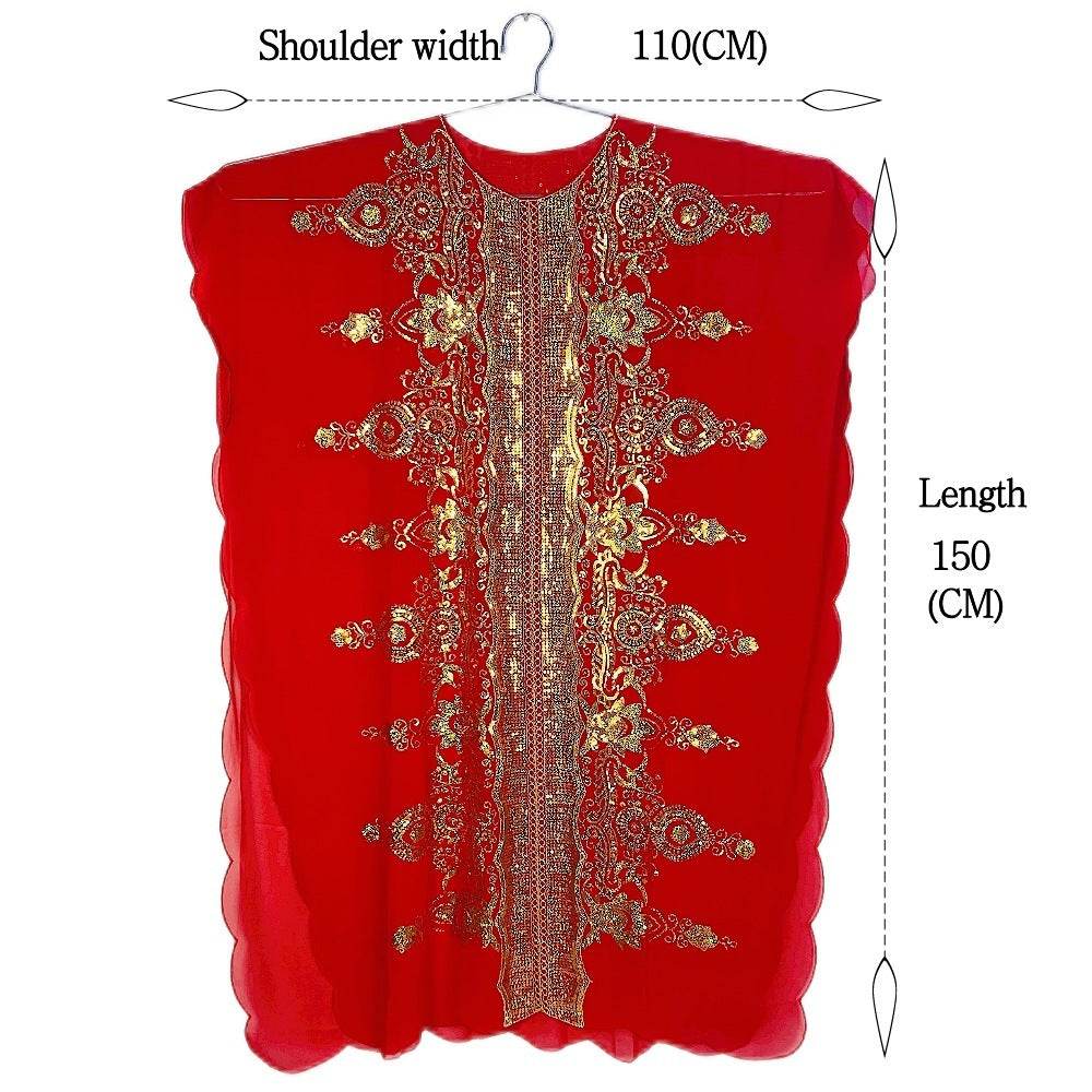 Plus Size Chiffon Elegant Graceful Sequined Shawl Gown - Mubimart