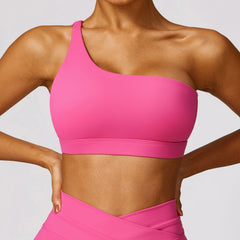 Women's One-shoulder Beauty Back Yoga Bra Quick-drying Workout Top - Mubimart - Workout Top 