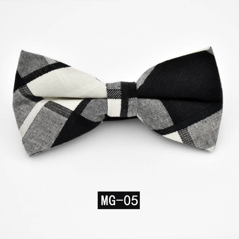Cotton Bow Tie Men's Wedding Groom Plaid Bow - Mubimart