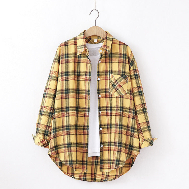 New Brand Plaid Shirt Women Loose Plus Size Blouse Female Long Sleeve Blouses Cotton Flannel Casual Shirt Women Tops Blusas - Mubimart -  