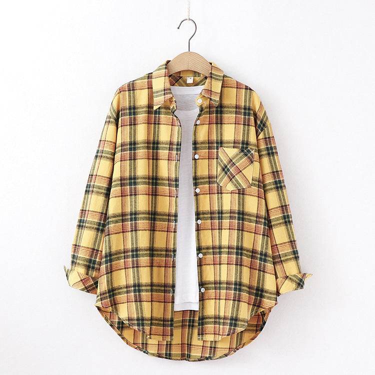 New Brand Plaid Shirt Women Loose Plus Size Blouse Female Long Sleeve Blouses Cotton Flannel Casual Shirt Women Tops Blusas - Mubimart