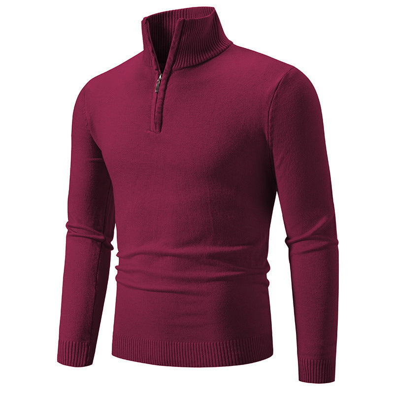 Zip-up Turtleneck Pullover Heren Lange Mouw Trui