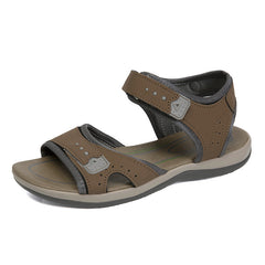 Casual Comfort Flat Fish Mouth Hollow Velcro Beach Sandals