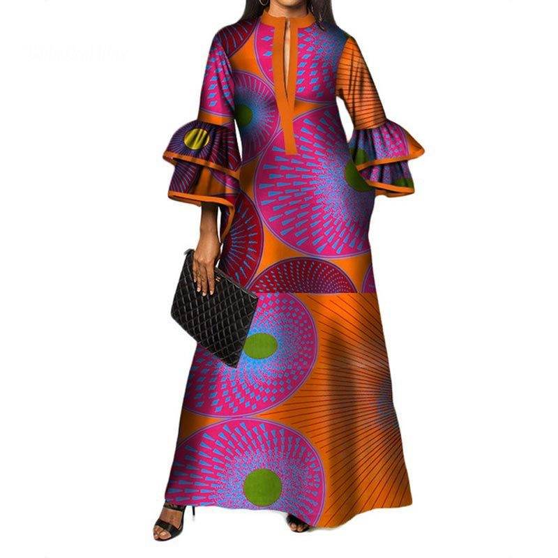 Women's Print Fashion Cotton Formal Dress - Mubimart