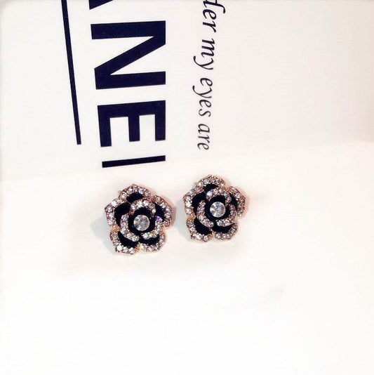 Rose Temperament Stud Earrings For Women - Mubimart