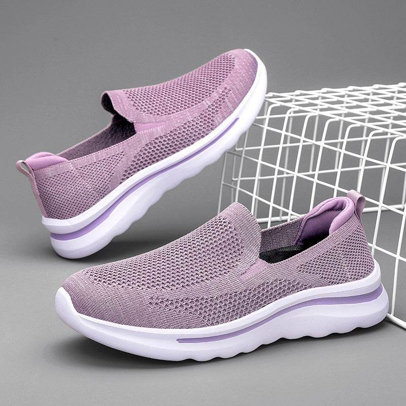 Breathable Mesh Sports Women Walking Jogging Flat Shoes - Mubimart