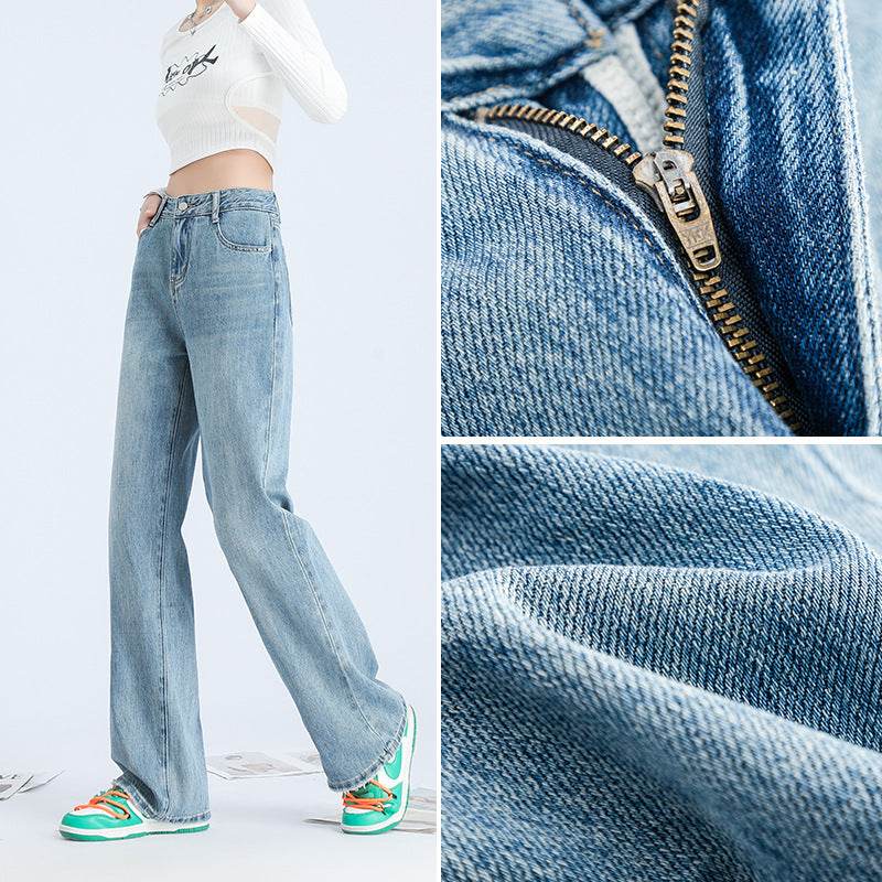 Fashionable Personalized Wide-leg Mopping Jeans For Women - Mubimart