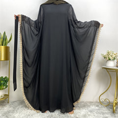 Long Sleeved Robe With Loose Lace Up Stitching For Women - Mubimart -  