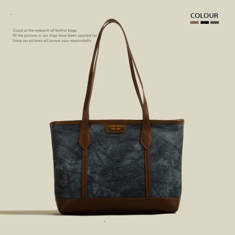 Large Capacity Rhombus Simple Tote Bag Women - Mubimart