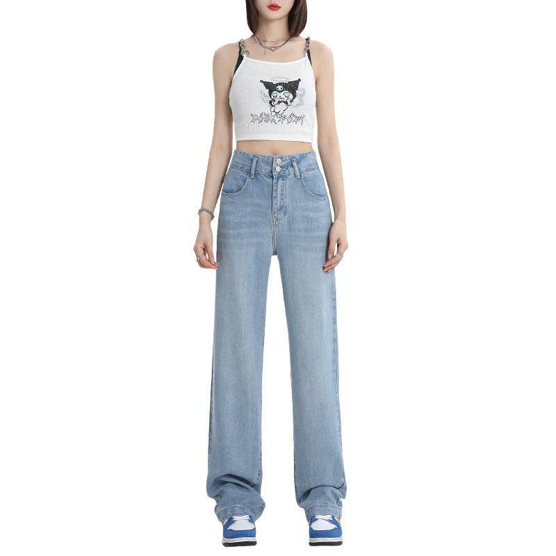 Fashion Tencel Wide-leg Jeans For Women - Mubimart