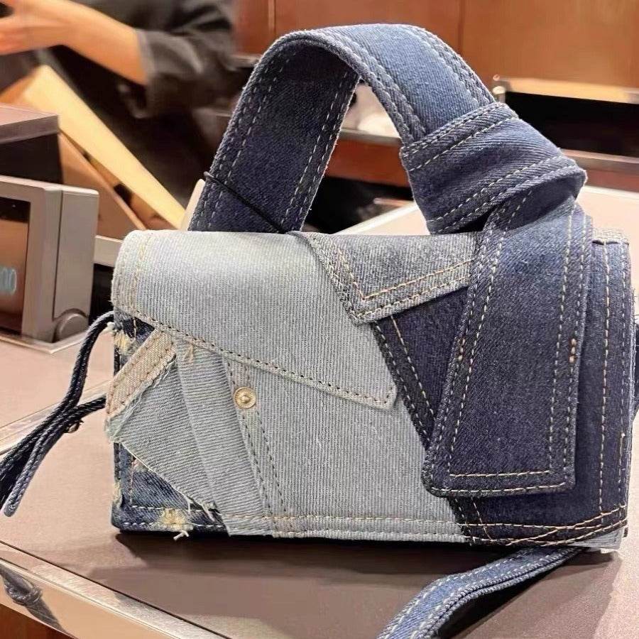 All-matching Jeans Stitching Crossbody Bag For Women - Mubimart