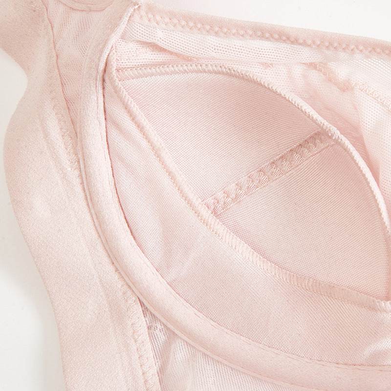Women's Lace Silk Unwired Push Up Bra - Mubimart