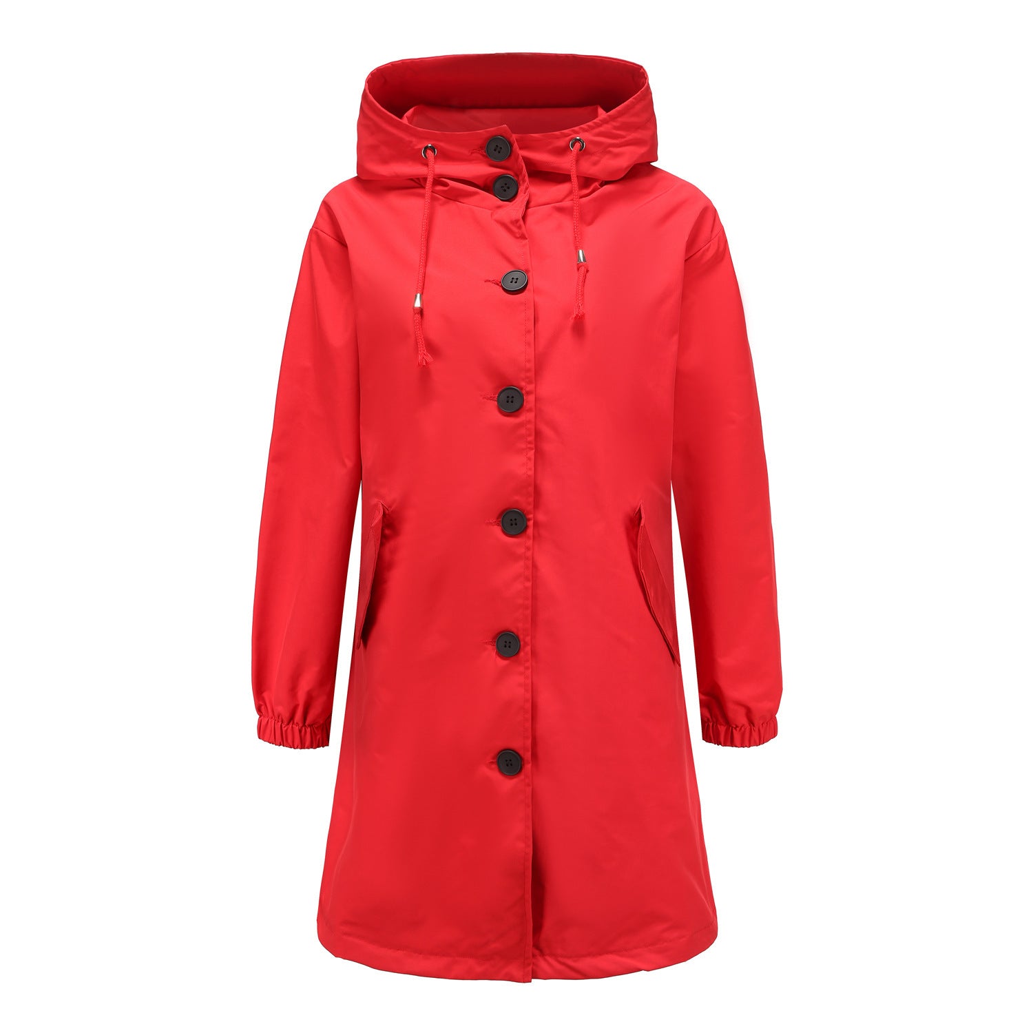 Anorak Damen Lässiger Langer Mantel Trenchcoat